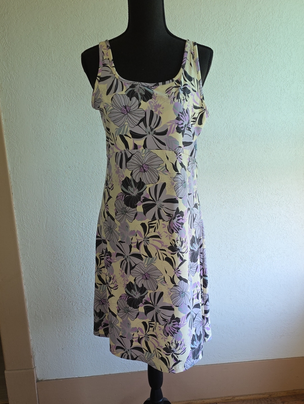 Columbia Floral Tank Nightdress in Lavender and Black